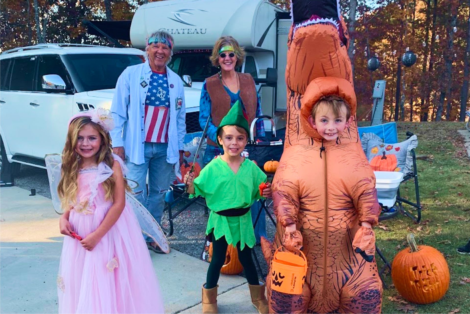 Family Celebrating Halloween